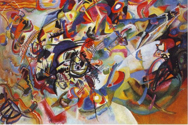 4. Esempio di arte moderna: Vasily Kandinsky, Composizione VII, 1913. Olio su tela, Galleria di Stato Tretyakov, Mosca.