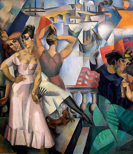 Un tableau cubiste coloré d'André Lothe, Lescale, 1914