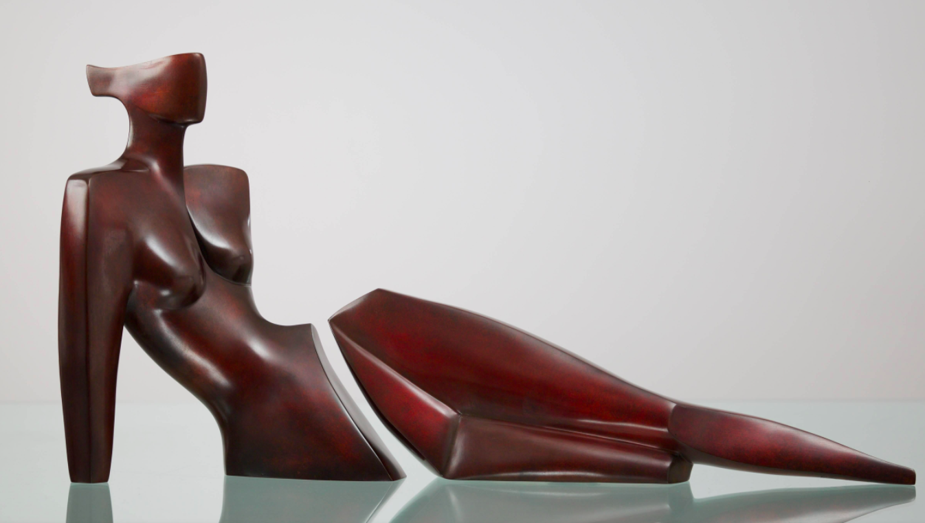 Statue de bronze (moulage) abstraite contemporaine d'Annette Jalilova, Alresha, 2013 disponible via Gallerease