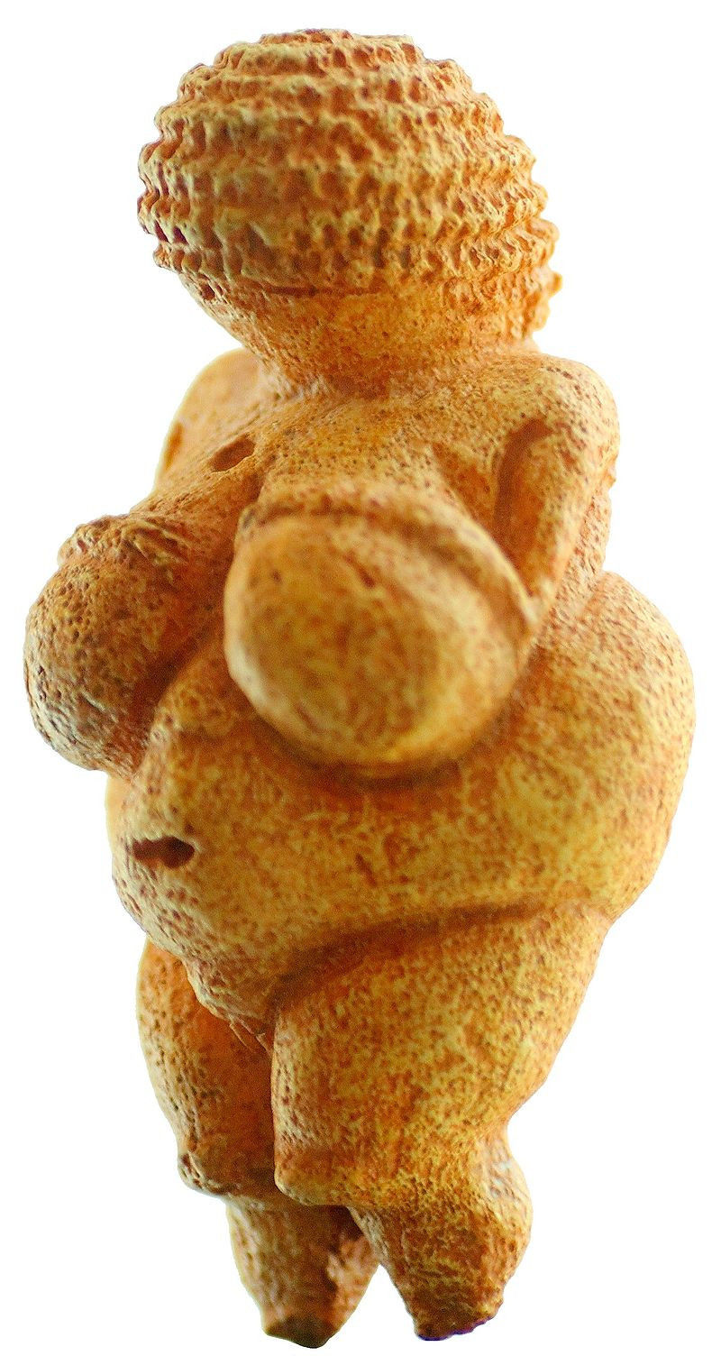 Een prehistorische naaktbeeldje genaamd de Venus of Willendorf, Naturhistorisches Museum in Wenen, Oostenrijk