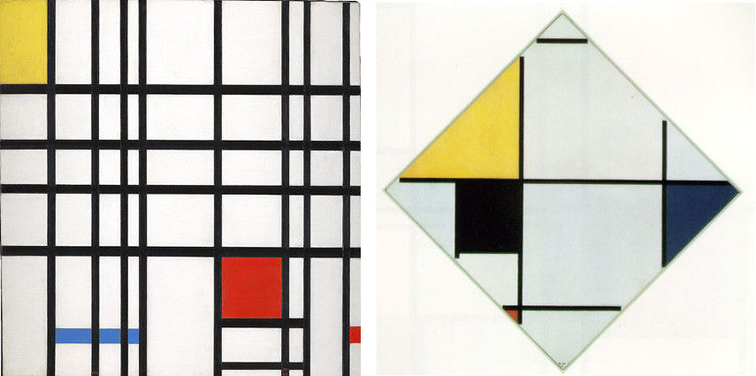 Peintures géométriques et abstraites de Piet Mondrian