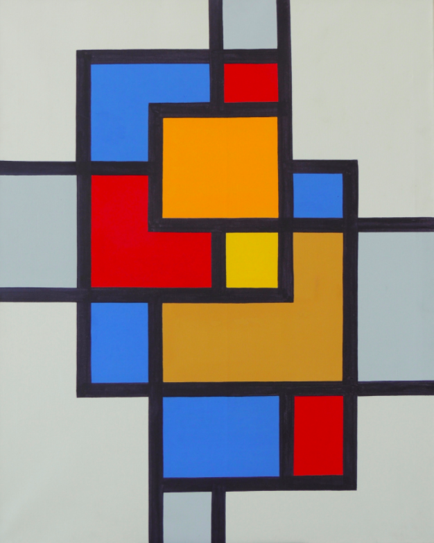 Peinture abstraite géométrique, Composition 48, 1980 Siep van den Berg