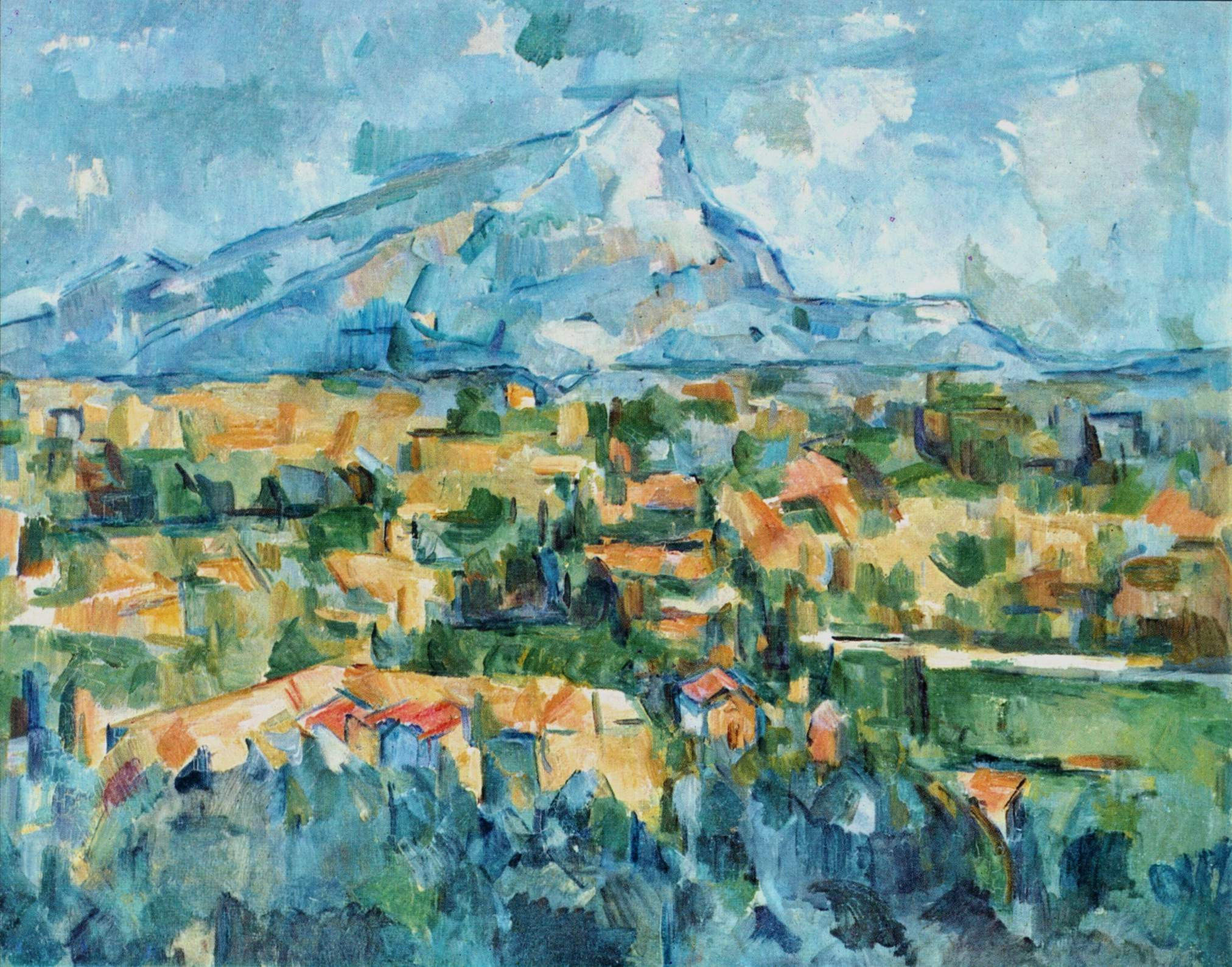 Peinture abstraite de Paul Cezanne de 1904, Montagne Sainte-Victoire