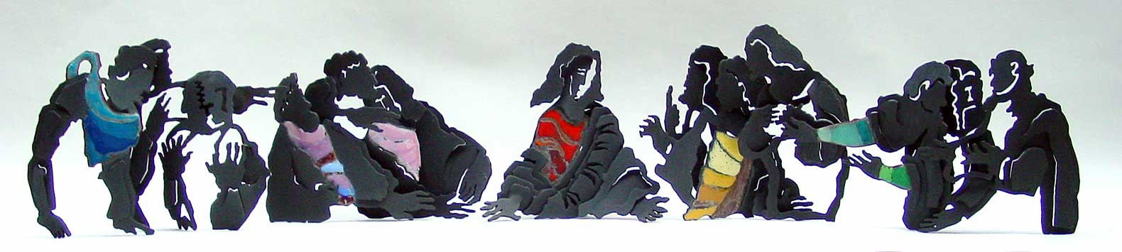 'The last supper' by Linda Verkaaik also available as freestanding sculptures
