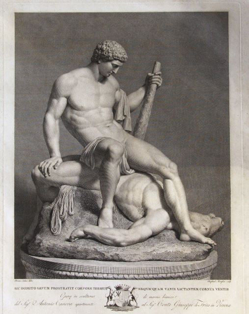 Theseus and Minotaur by Raffaele Morghen