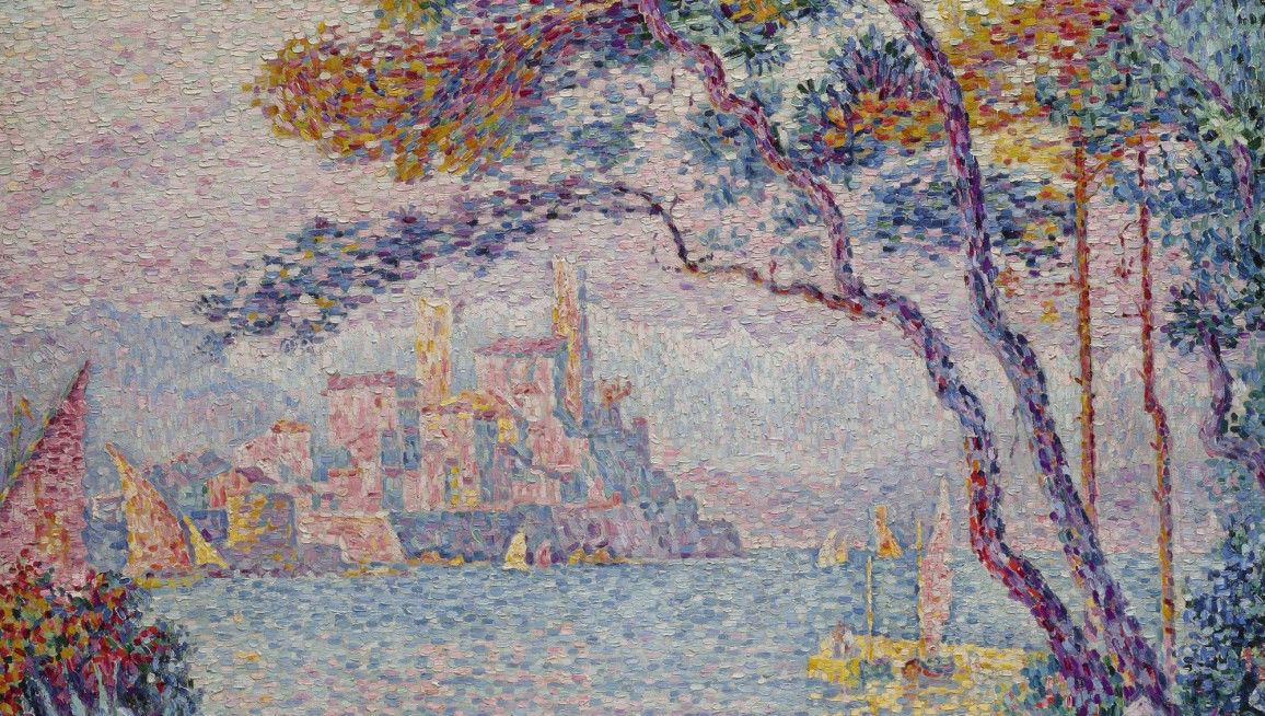 Example of a colourful impressionistic landscape by impressionist painter Paul Signac, 