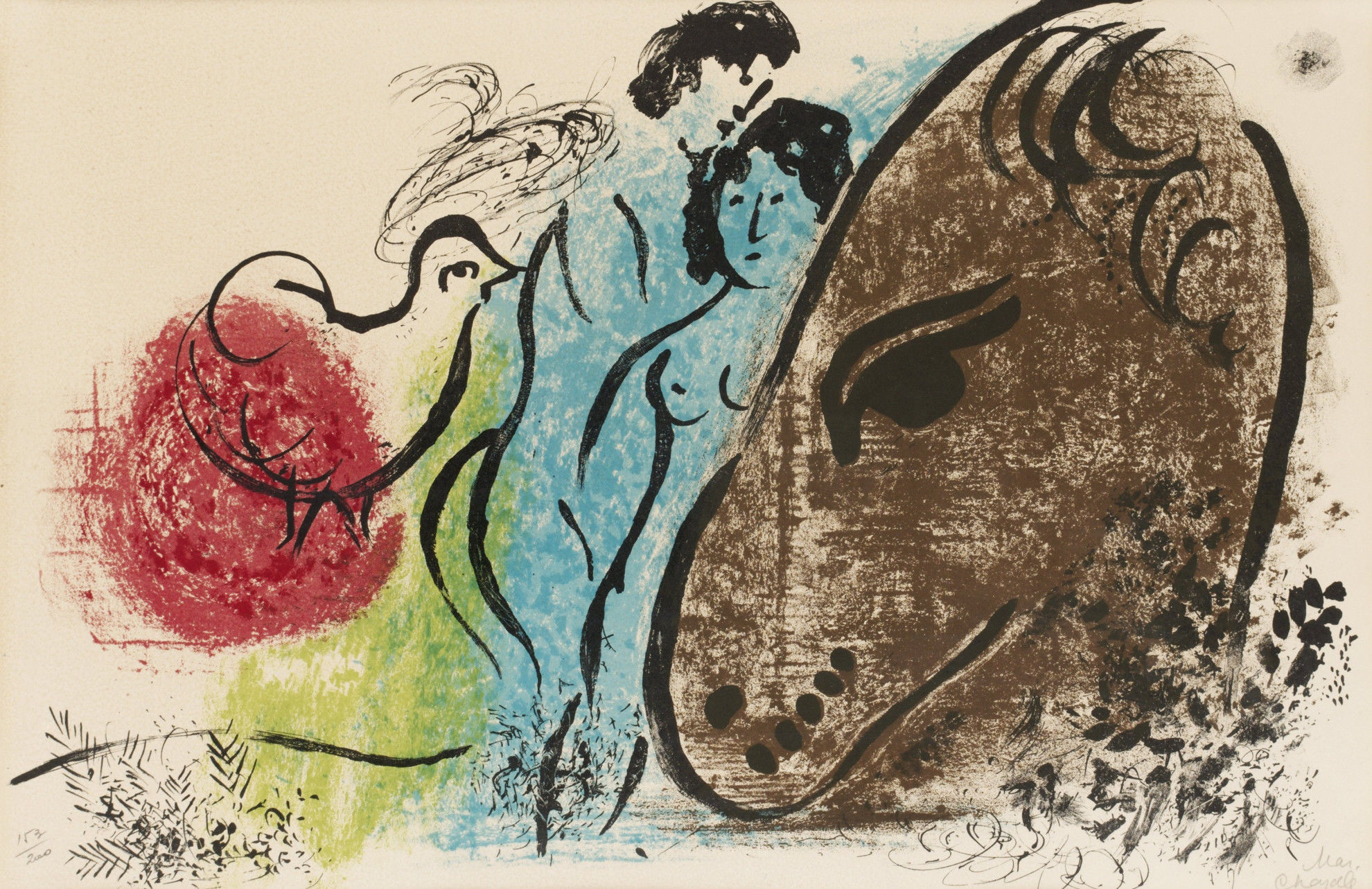  Le Cheval Brun lithograph by artist Marc Chagall titled
