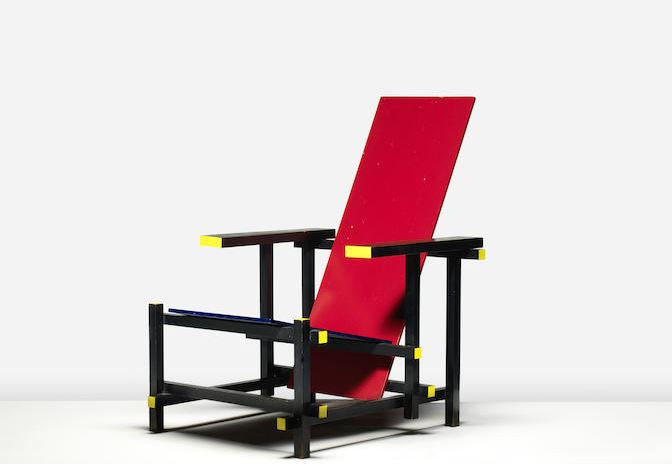 Red Blue Chair by Gerrit Rietveld executed by Gerard van de Groenekan between 1979 and 1984