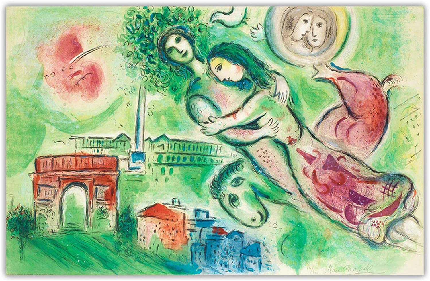 Lithographie de Marc Chagall, La flûte enchantée, 1967