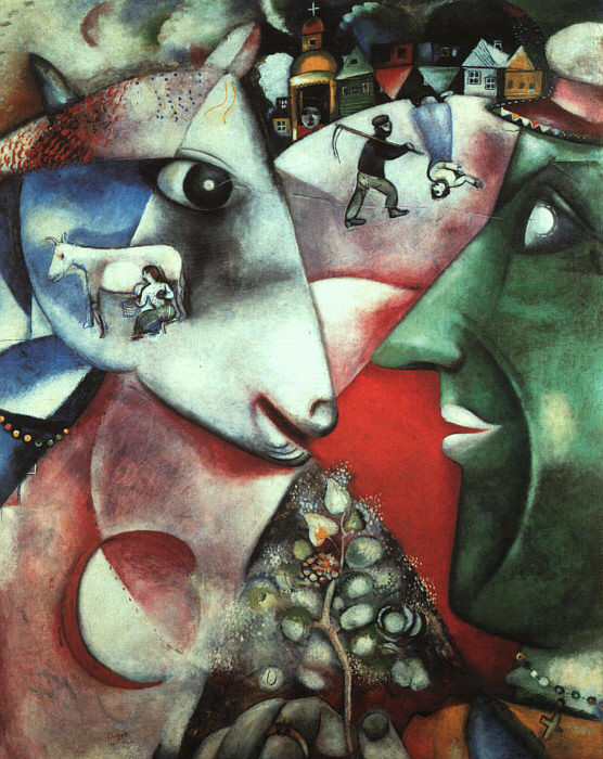 I and the Village Modern Artwork by Marc Chagall 