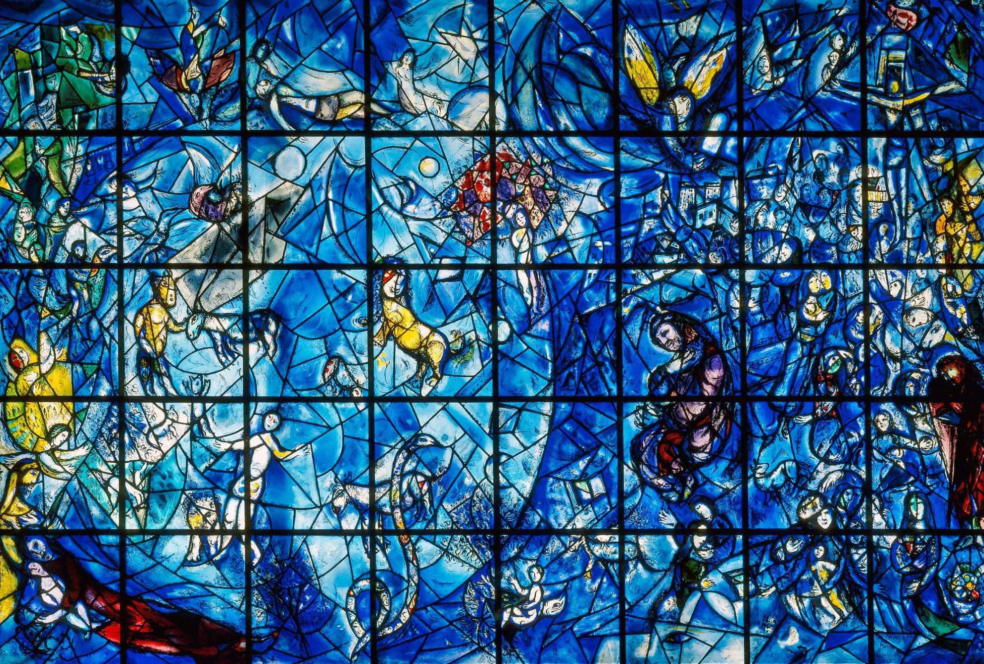 Peace, a monumental window at the United Nations headquarters, New York by Marc Chagall