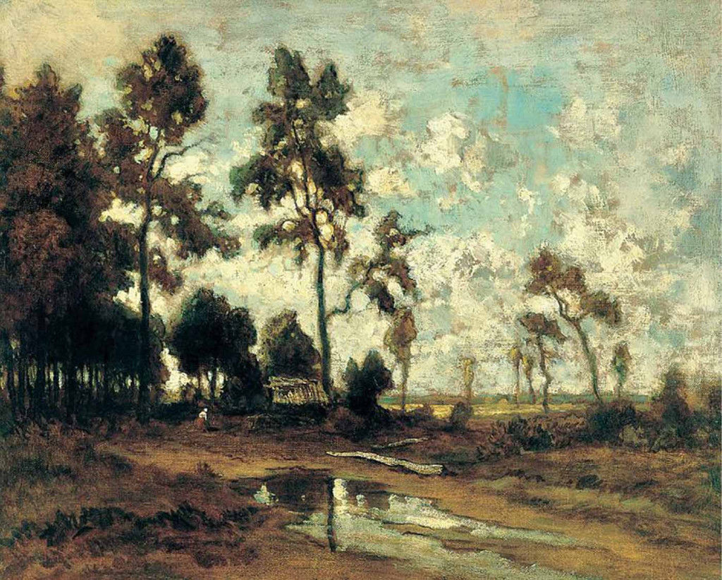 Barbizon Schoolprecursor to Impressionism: Théodore Rousseau, Forest of Fontainebleau, ca. 1855,  Museo Thyssen-Bornemisza, Madrid