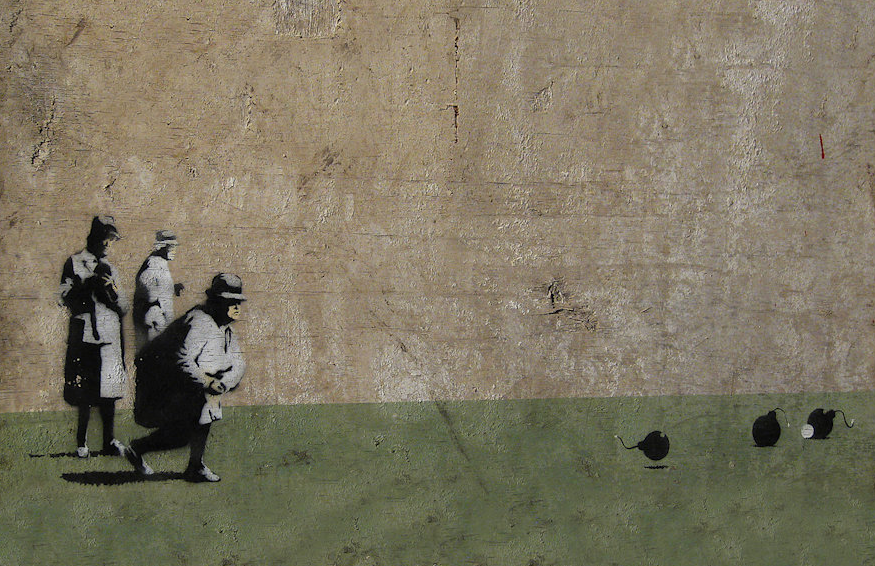 Banksy art Bombing Middle England